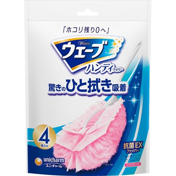 Unicharm Wave Handy Wiper Dry 4 sheets Pink