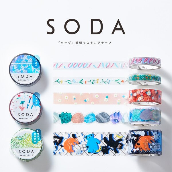 SODA Transparent Washi Tape Wild Flowers