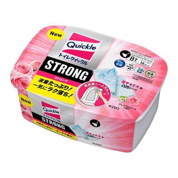 Toilet Quickle Strong Wipes Rose Fragrance 8 Sheets Box