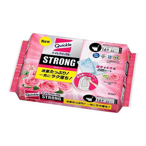 Toilet Quickle Strong Wipes Rose Fragrance 16 Sheets