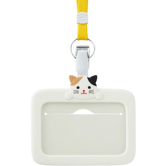 ID Card Silicoe Holder Calico Cat W/Strap