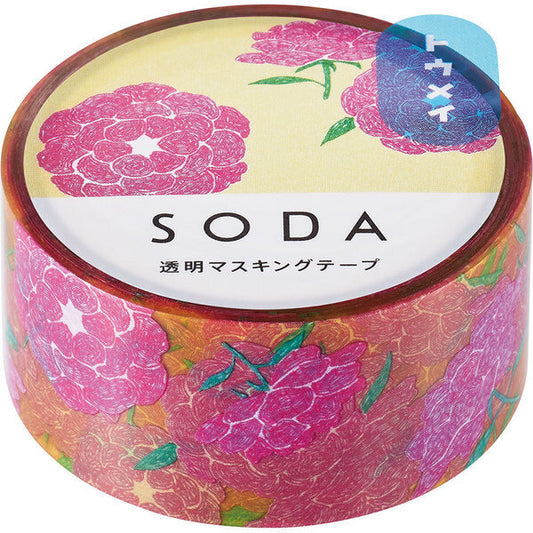 SODA Transparent Washi Tape Flower Pink